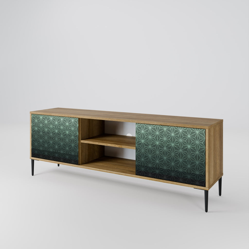 ORNAMENTAL GLIMMER 2-Door TV Stand in Oak Effect