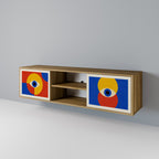 GEOMETRIC EYES 2-Door TV Stand in Oak Effect