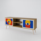 GEOMETRIC EYES 2-Door TV Stand in Oak Effect