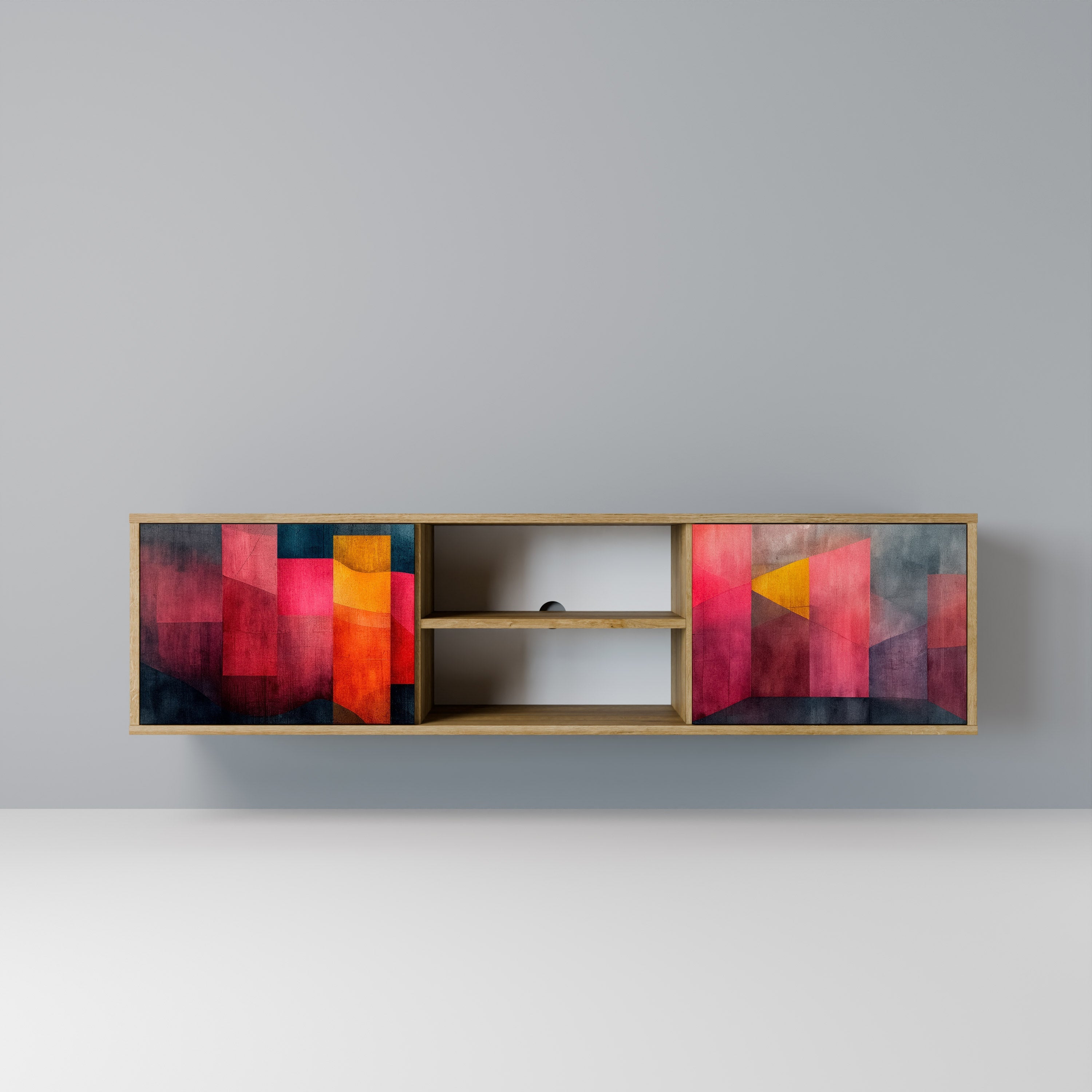 COLORFUL SOUNDS 2-Door TV Stand in Oak Effect