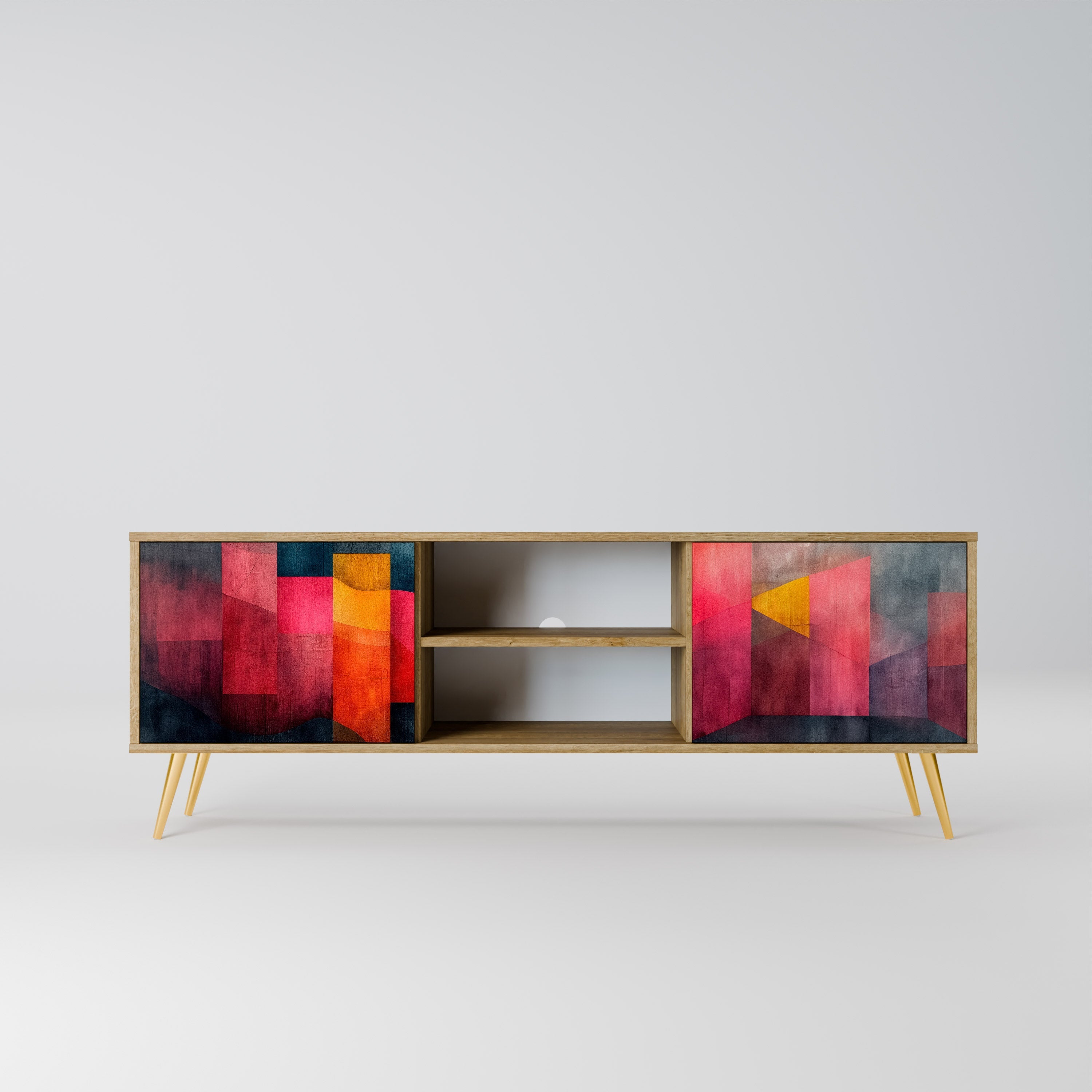 COLORFUL SOUNDS 2-Door TV Stand in Oak Effect