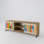 GEOMETRIC SHINE 2-Door TV Stand in Oak Effect