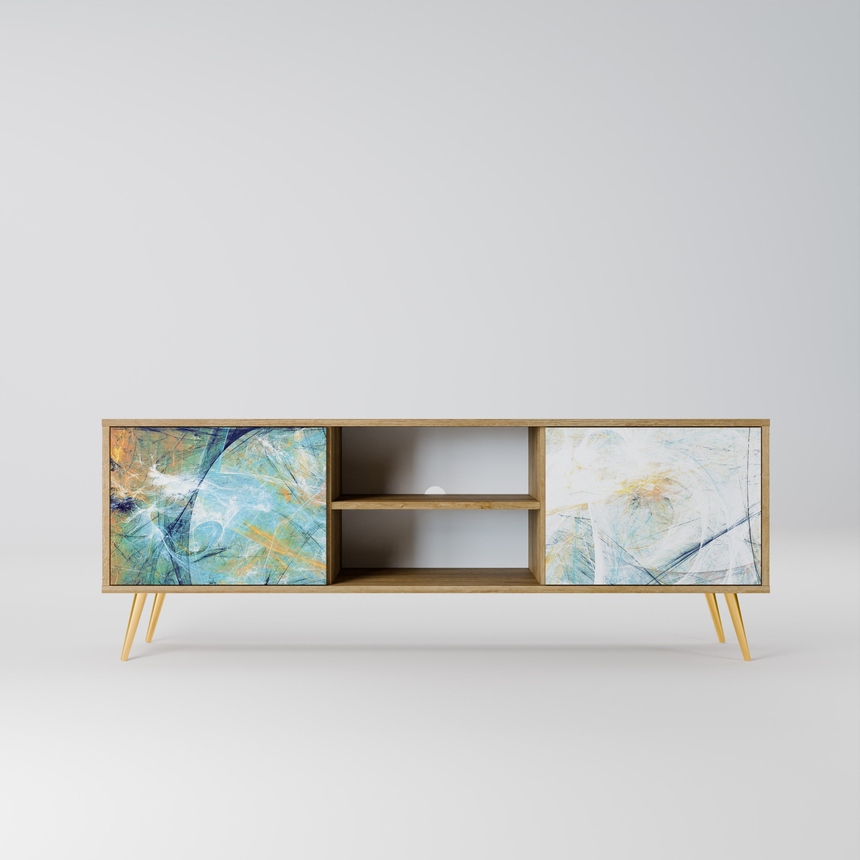 ABSTRACT THOUGHTS 2-Door TV Stand in Oak Effect