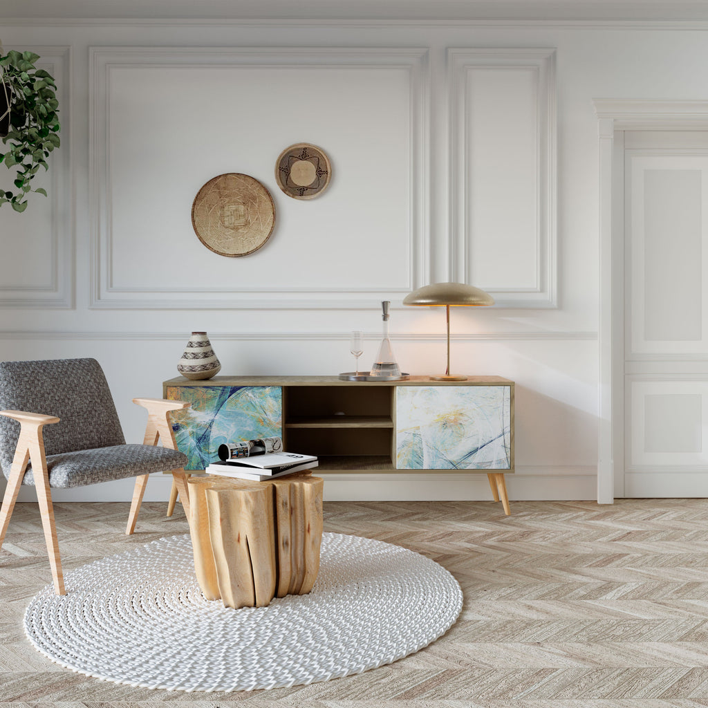 ABSTRACT THOUGHTS Móvel de TV com 2 Portas em Efeito Carvalho