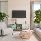 ABSTRACT THOUGHTS Móvel de TV com 2 Portas em Efeito Carvalho