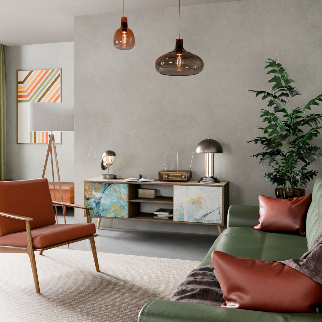 ABSTRACT THOUGHTS Móvel de TV com 2 Portas em Efeito Carvalho