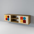 GEOMETRIC PUZZLE Móvel de TV com 2 Portas em Efeito Carvalho