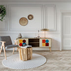 GEOMETRIC PUZZLE Móvel de TV com 2 Portas em Efeito Carvalho