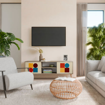 GEOMETRIC PUZZLE Móvel de TV de 2 Portas