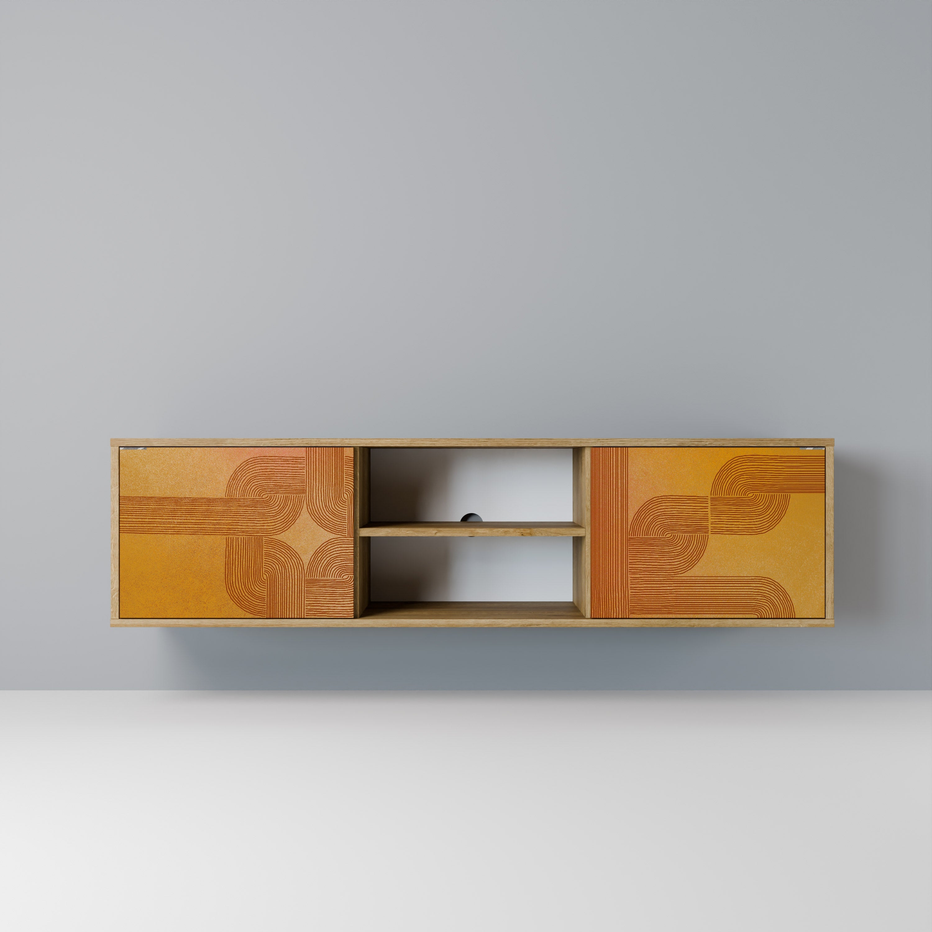 STRENGTHENING RELATION 2-Door TV Stand in Oak Effect