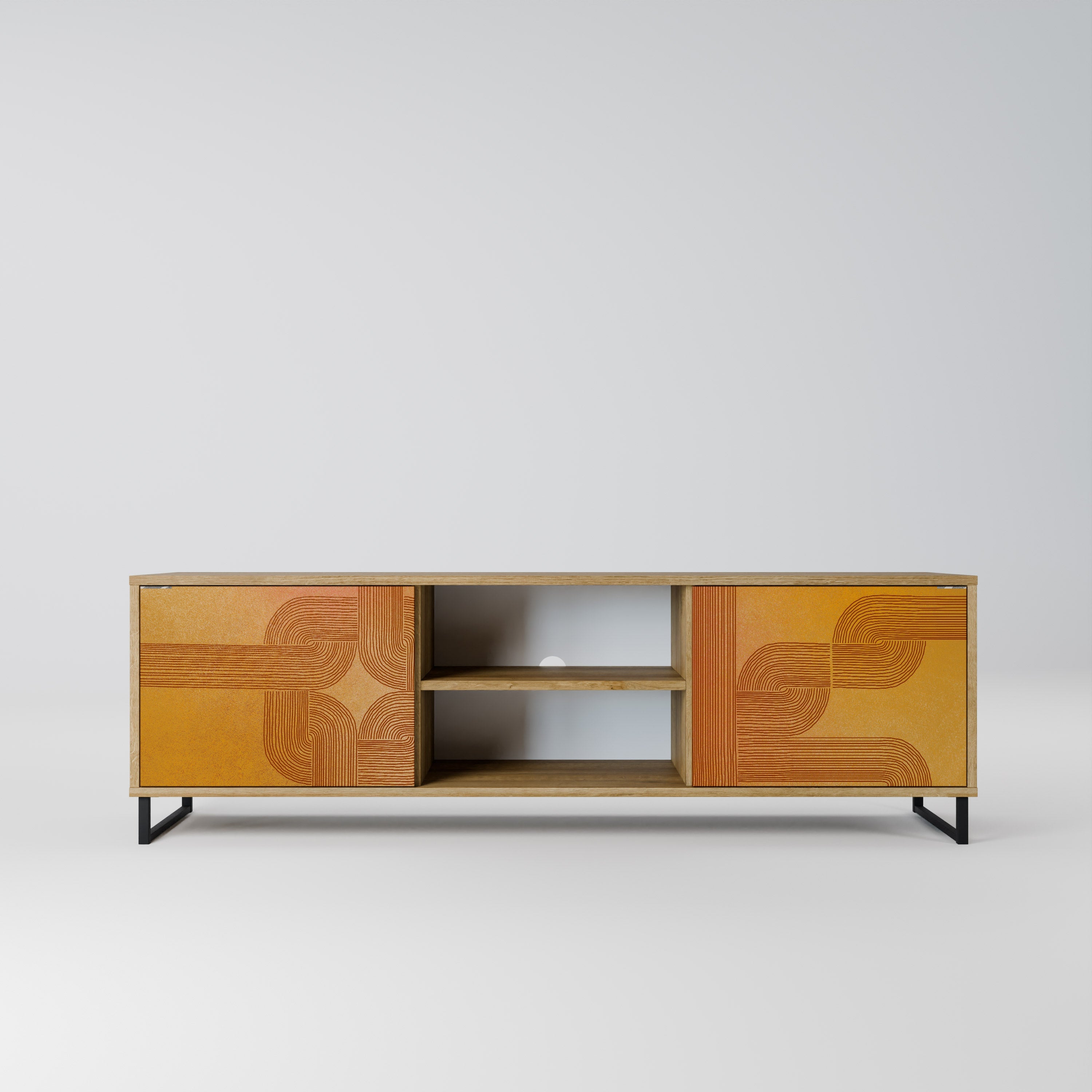 STRENGTHENING RELATION 2-Door TV Stand in Oak Effect