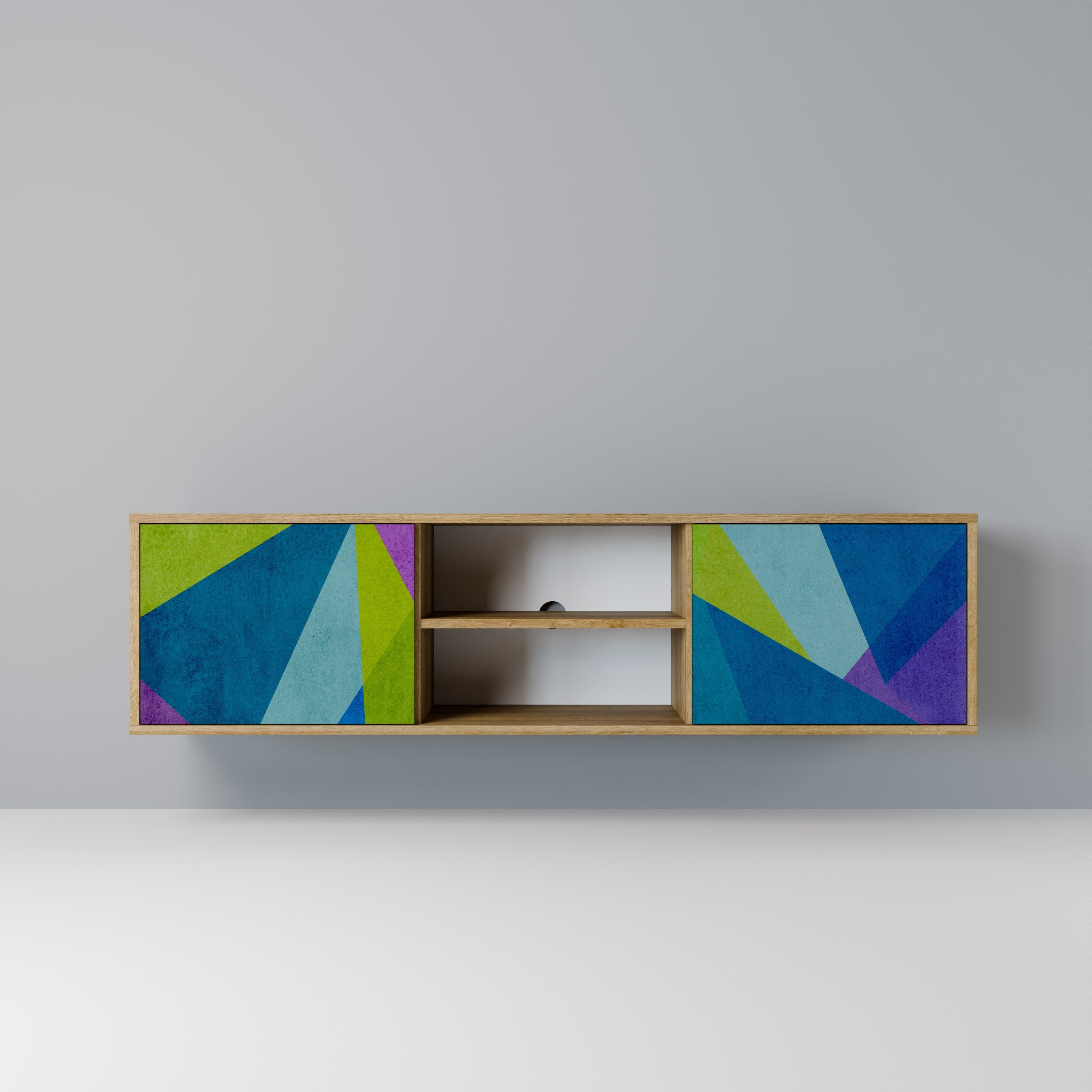 COLD SHOWCASE 2-Door TV Stand in Oak Effect