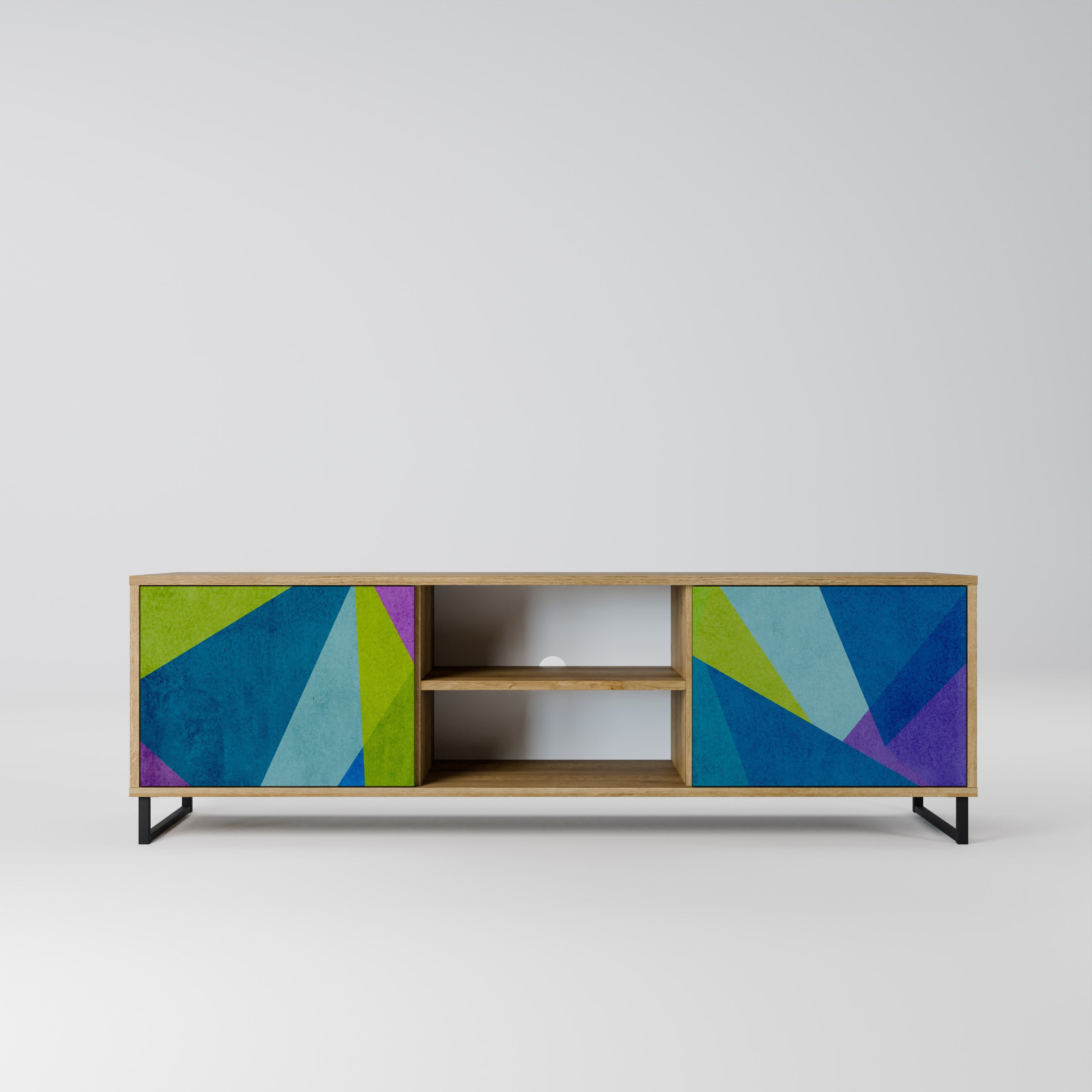 COLD SHOWCASE 2-Door TV Stand in Oak Effect