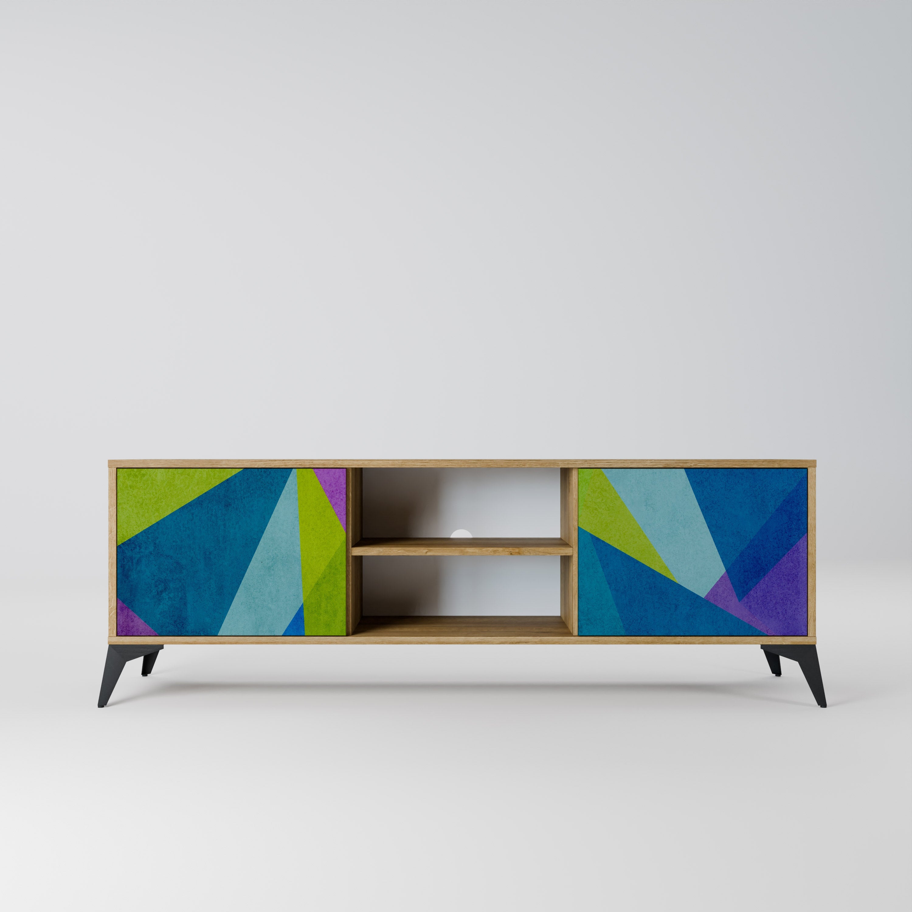 COLD SHOWCASE 2-Door TV Stand in Oak Effect