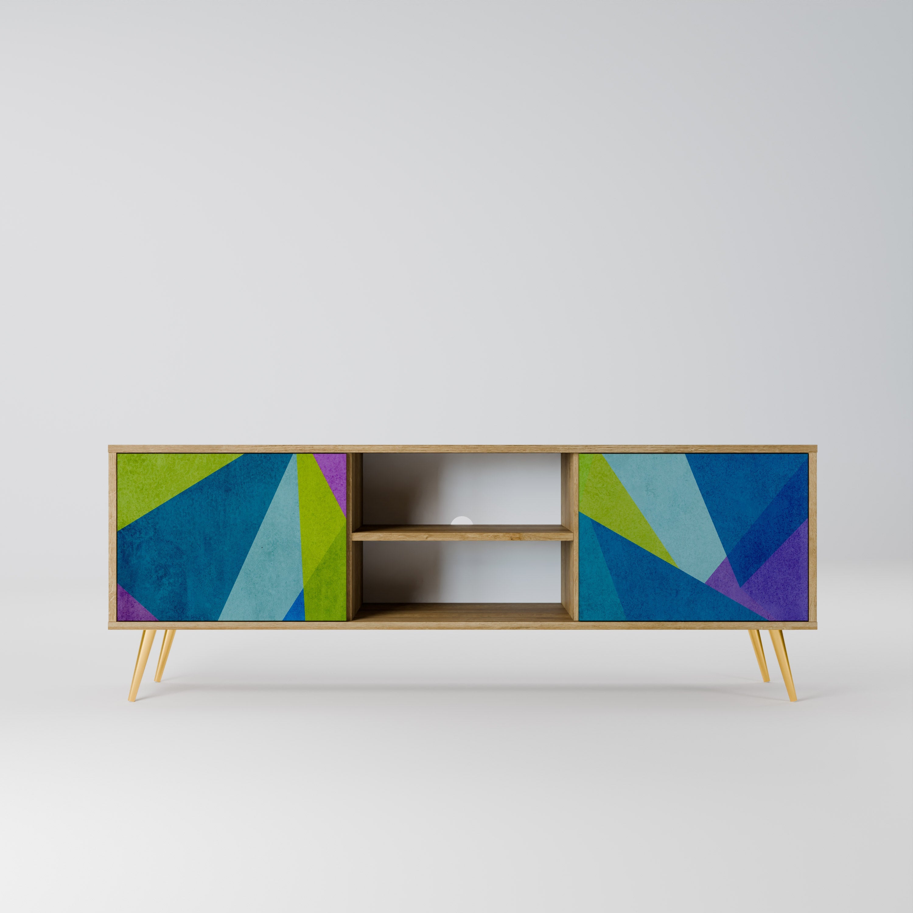 COLD SHOWCASE 2-Door TV Stand in Oak Effect