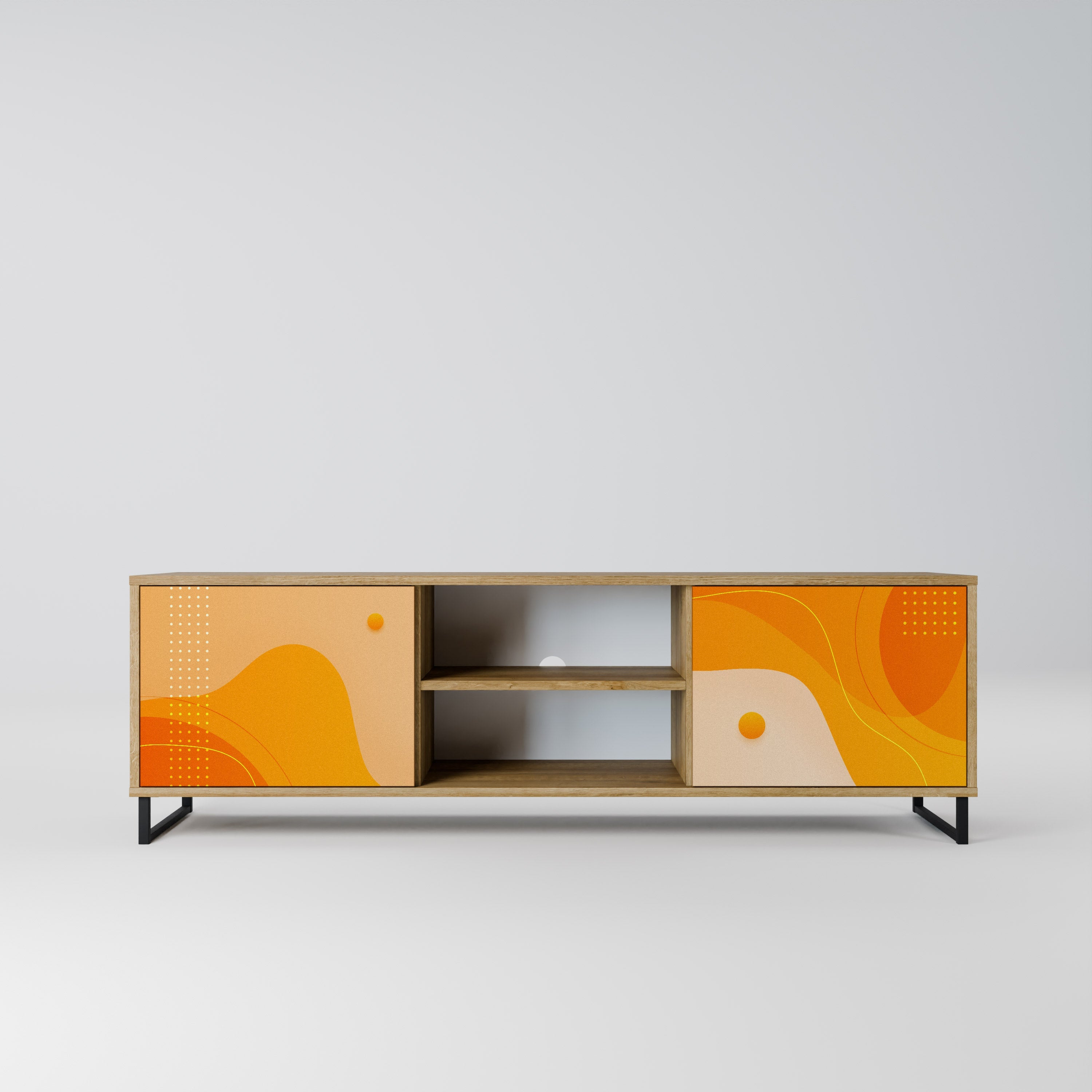 ORANGE ARRANGEMENT 2-Door TV Stand in Oak Effect