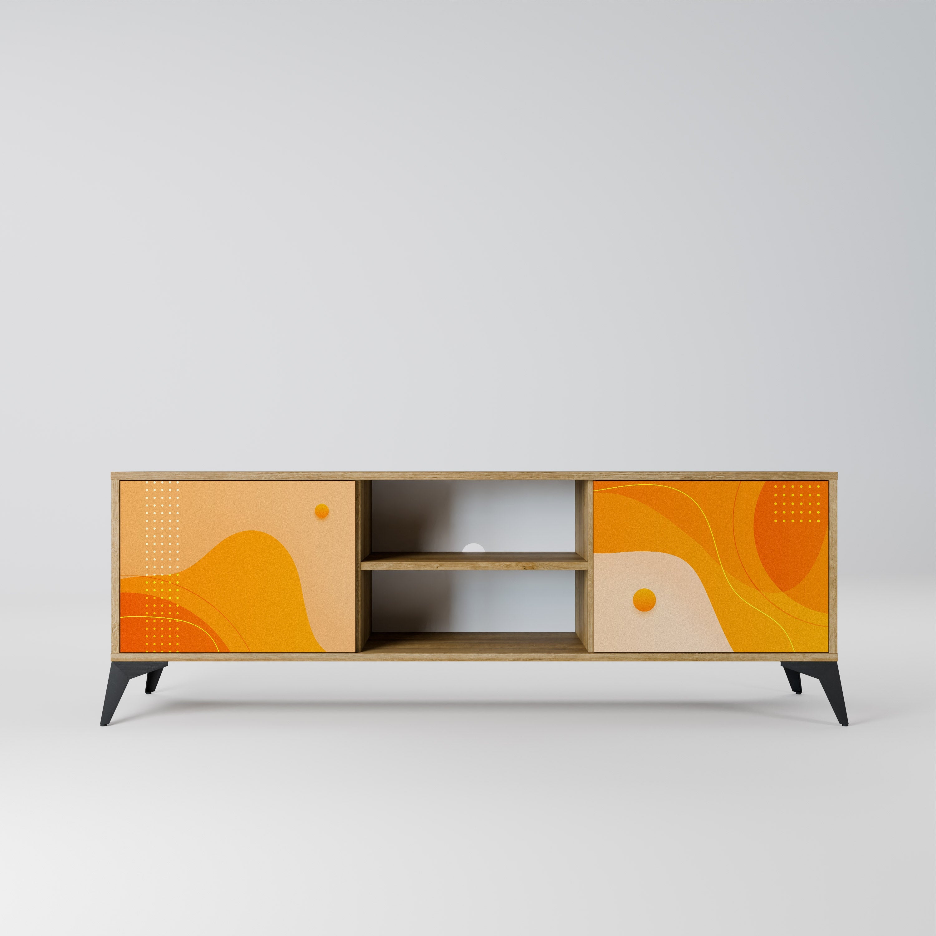 ORANGE ARRANGEMENT 2-Door TV Stand in Oak Effect