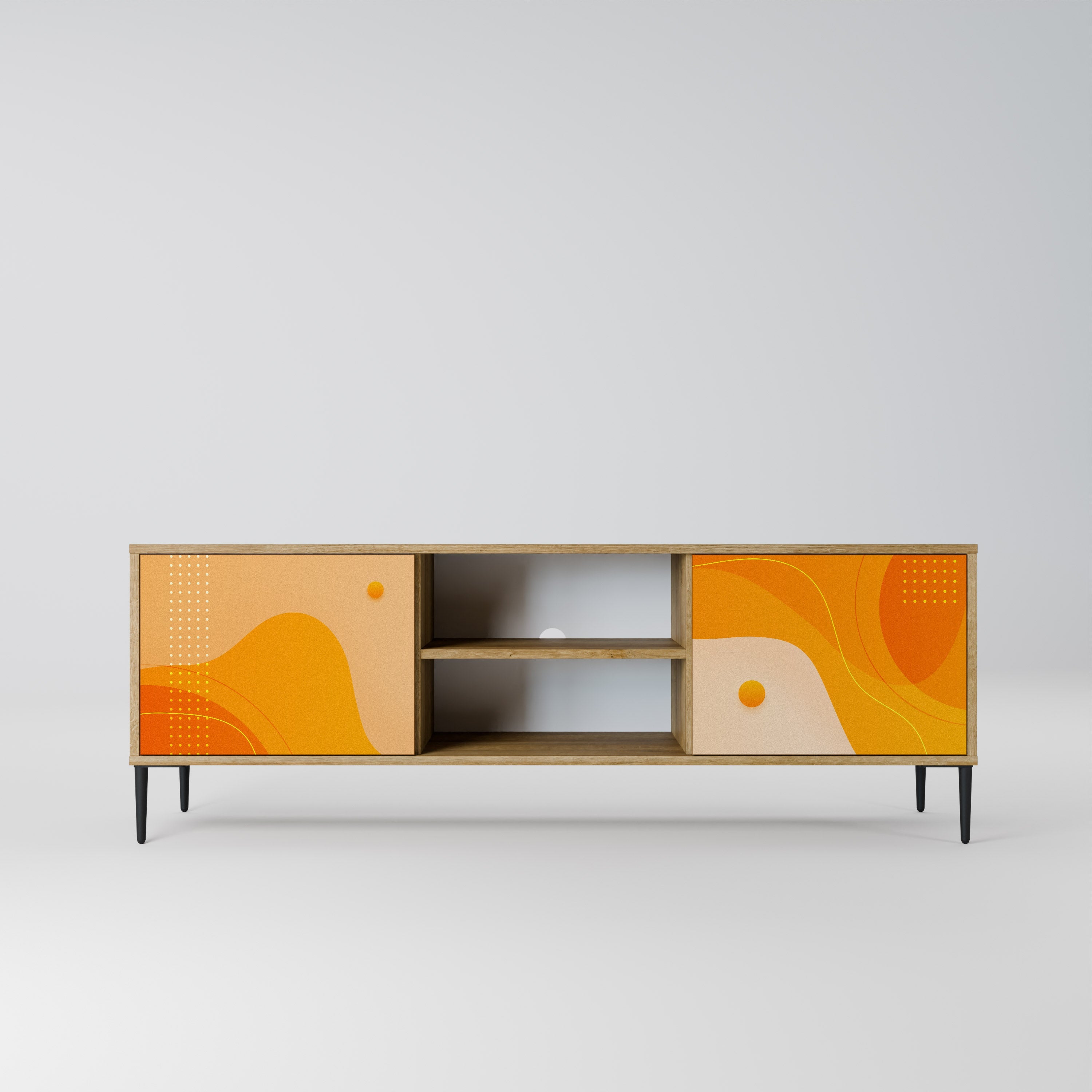 ORANGE ARRANGEMENT 2-Door TV Stand in Oak Effect