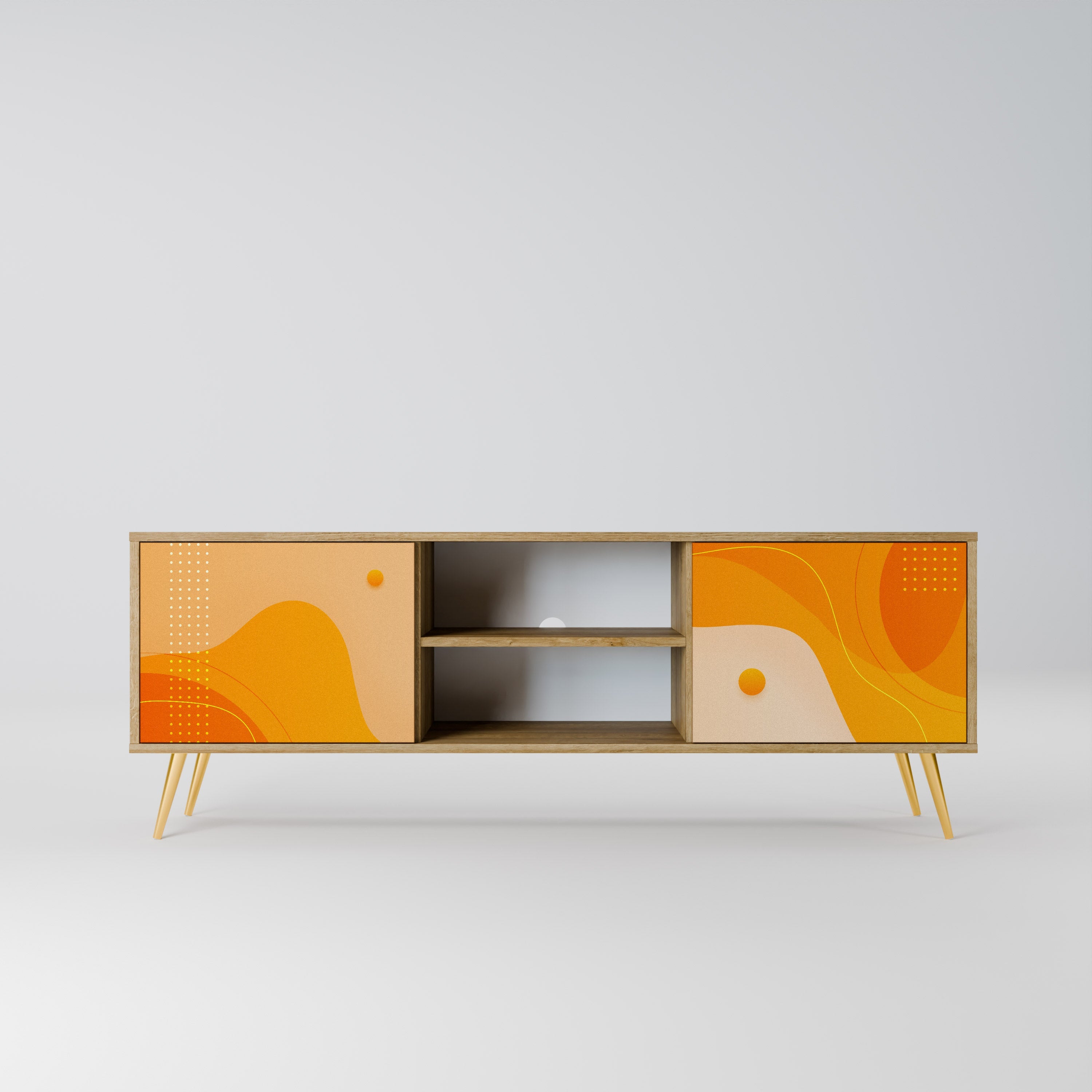 ORANGE ARRANGEMENT 2-Door TV Stand in Oak Effect