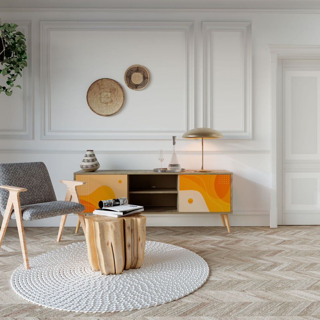 ORANGE ARRANGEMENT 2-Door TV Stand in Oak Effect