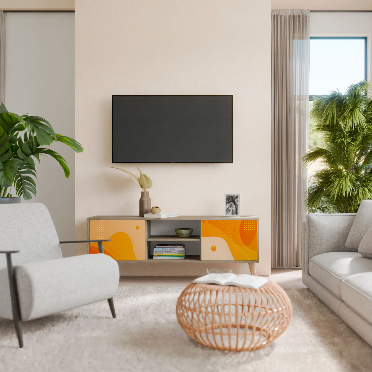 ORANGE ARRANGEMENT Móvel de TV de 2 Portas