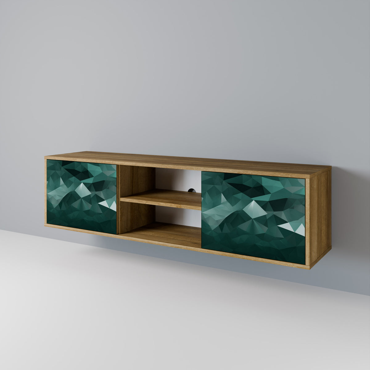 POLYGONAL FLOATING Móvel de TV de 2 Portas
