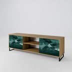 POLYGONAL FLOATING Móvel de TV com 2 Portas em Efeito Carvalho