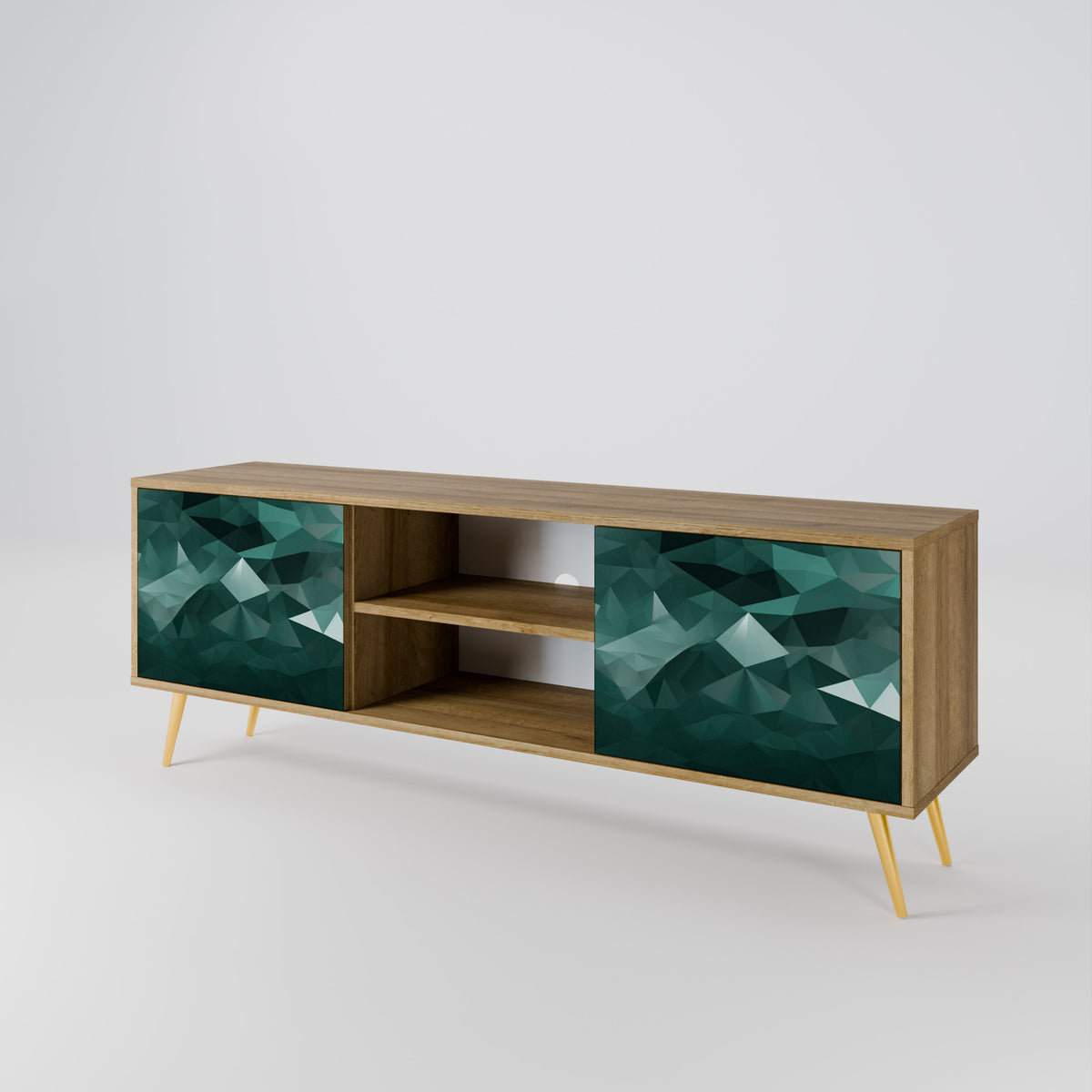 POLYGONAL FLOATING Móvel de TV de 2 Portas