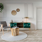 POLYGONAL FLOATING Móvel de TV com 2 Portas em Efeito Carvalho