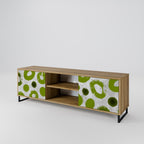 GREEN RHAPSODY 2-Door TV Stand in Oak Effect