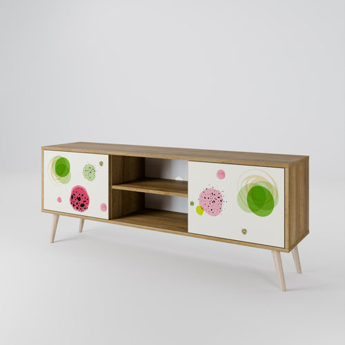 COLORFUL COSMOS 2-Door TV Stand in Oak Effect