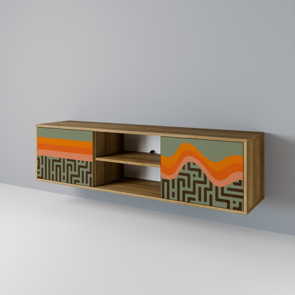 SIMPLE SOLUTIONS 2-Door TV Stand in Oak Effect