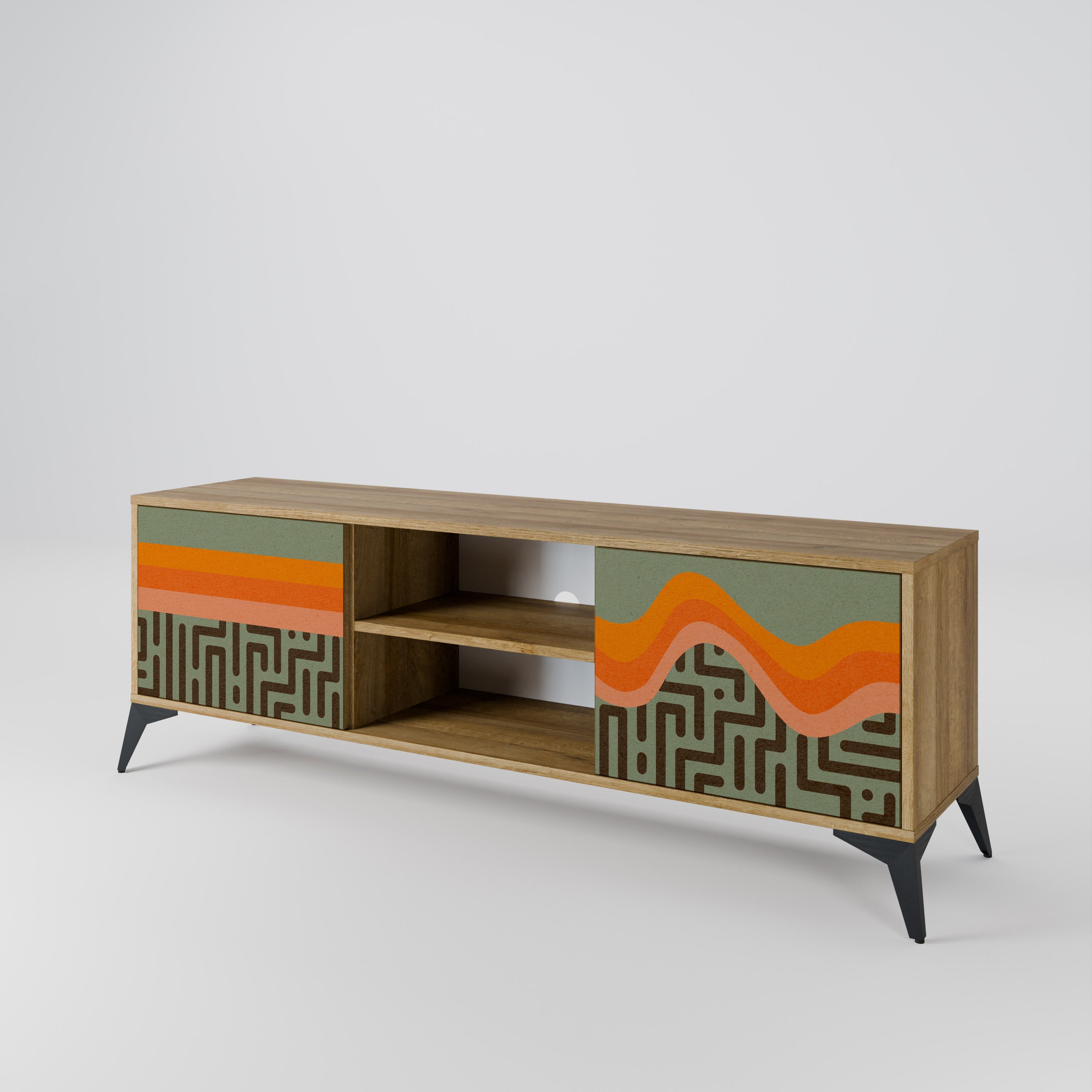 SIMPLE SOLUTIONS 2-Door TV Stand in Oak Effect