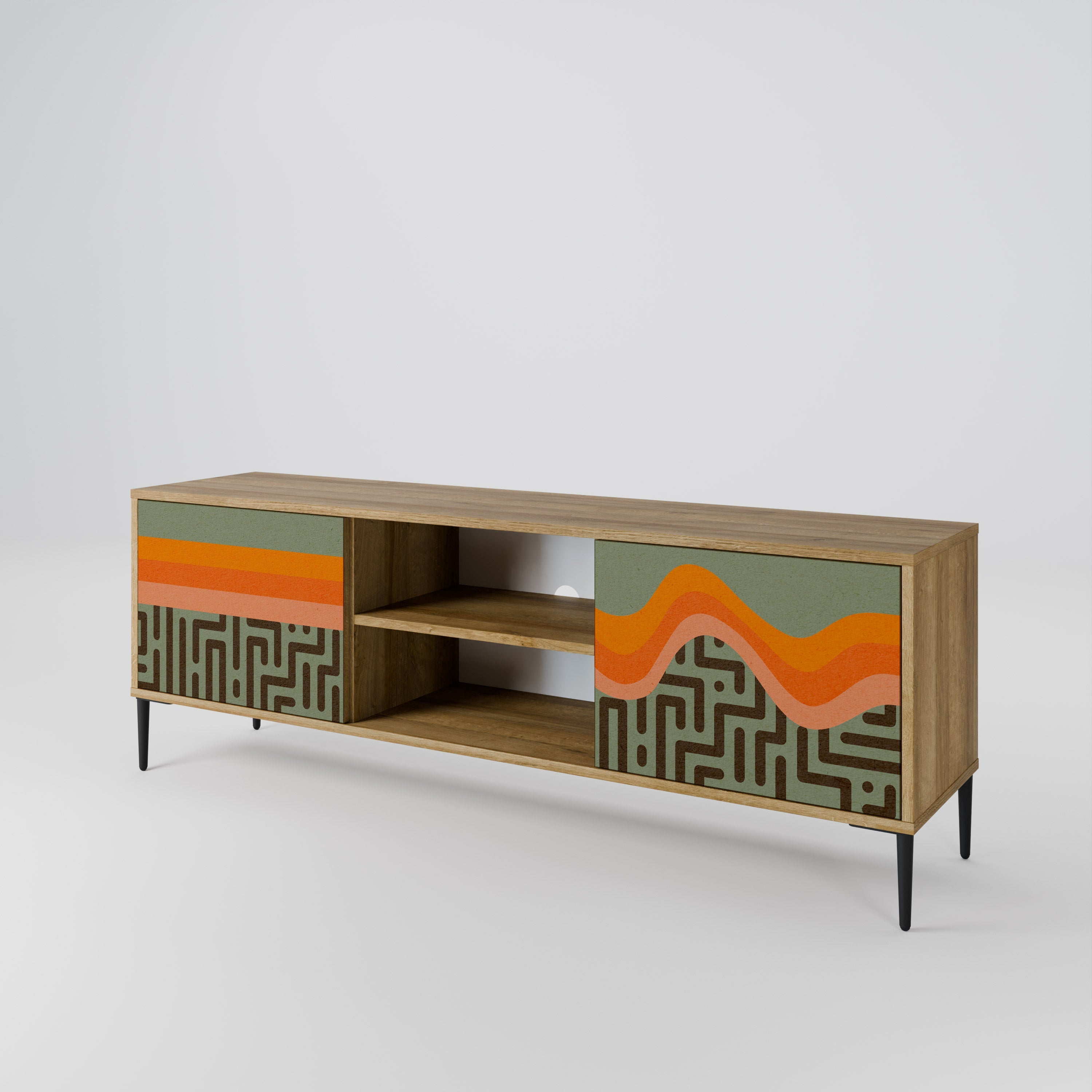 SIMPLE SOLUTIONS 2-Door TV Stand in Oak Effect