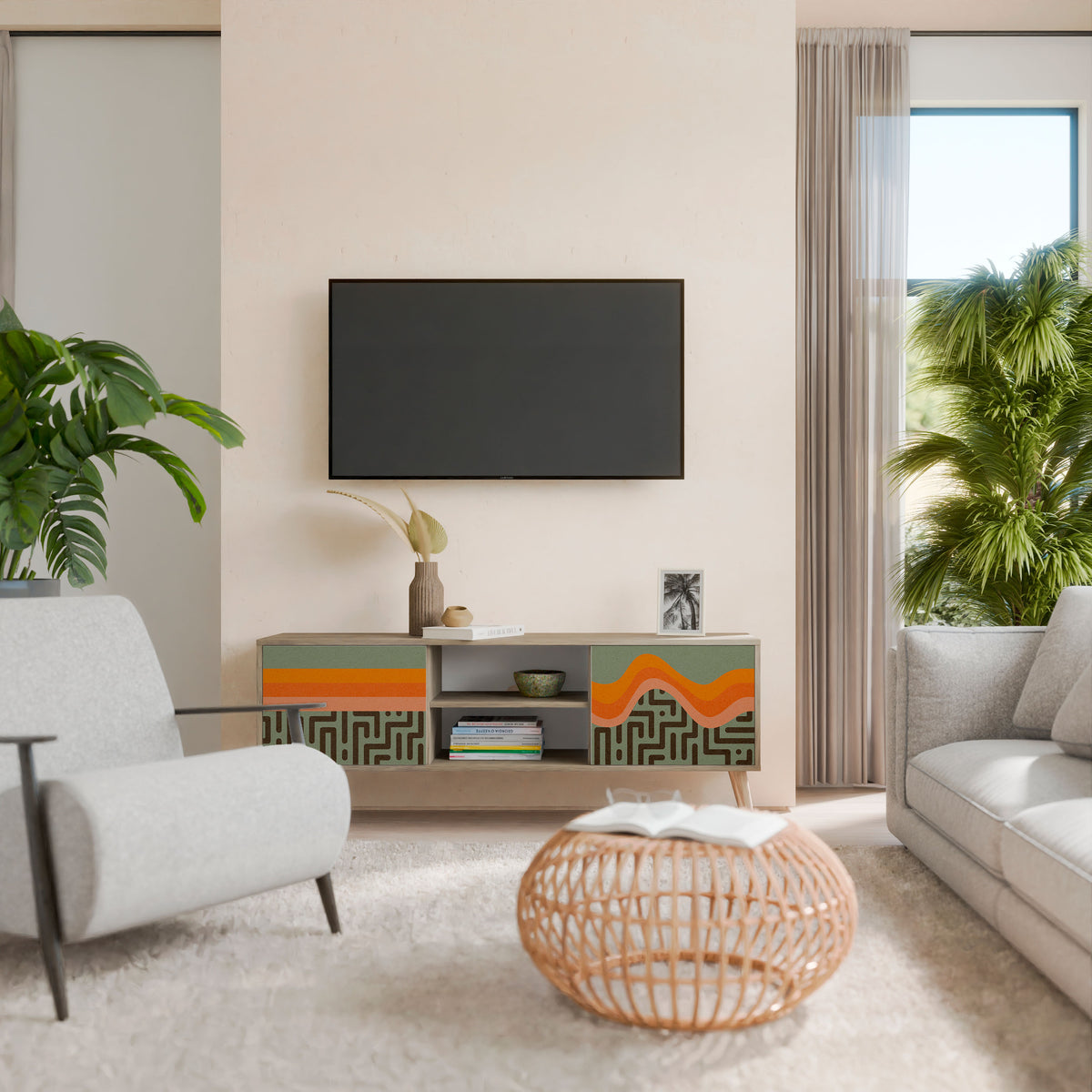 SIMPLE SOLUTIONS Móvel de TV de 2 Portas