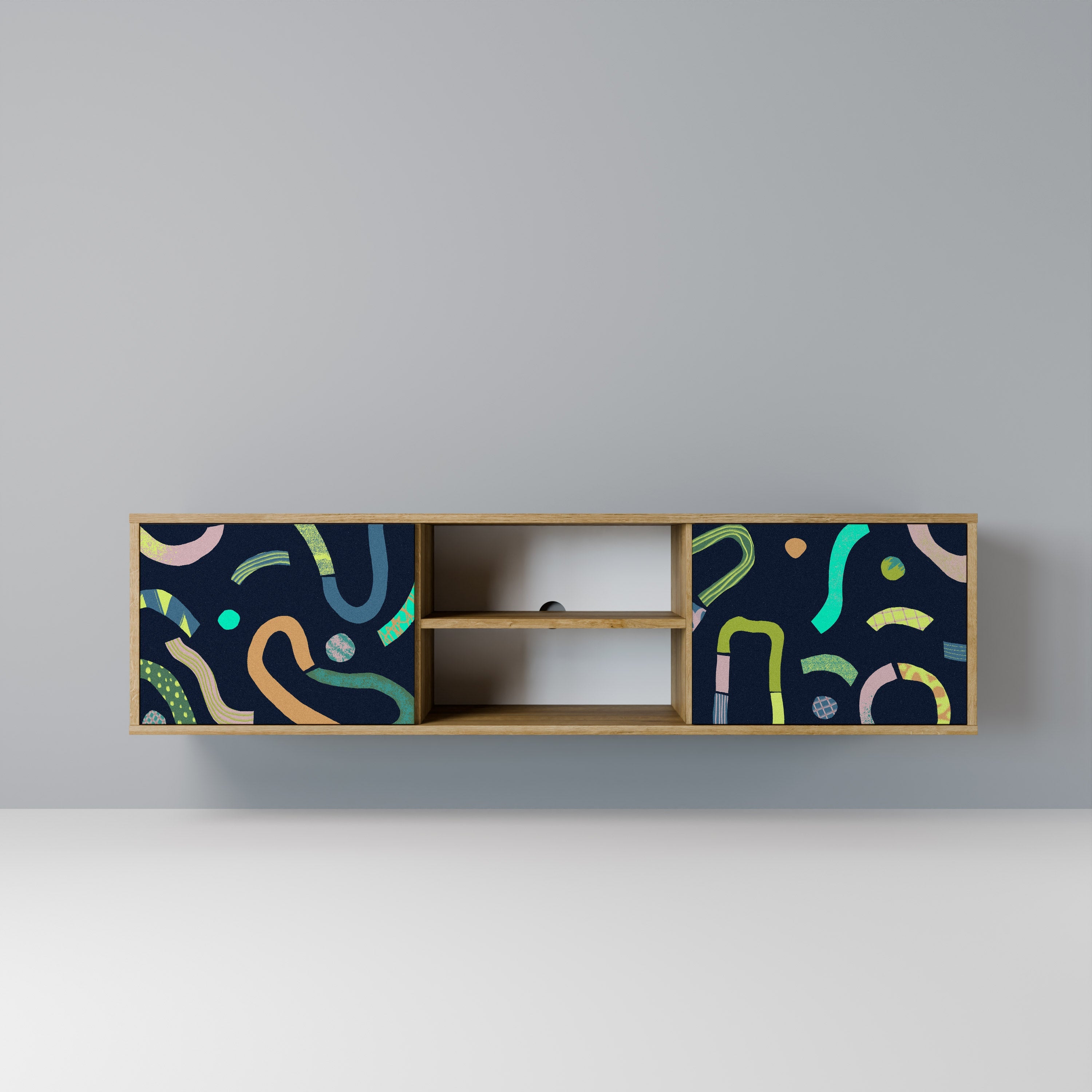 CONTRAST DANCE 2-Door TV Stand in Oak Effect