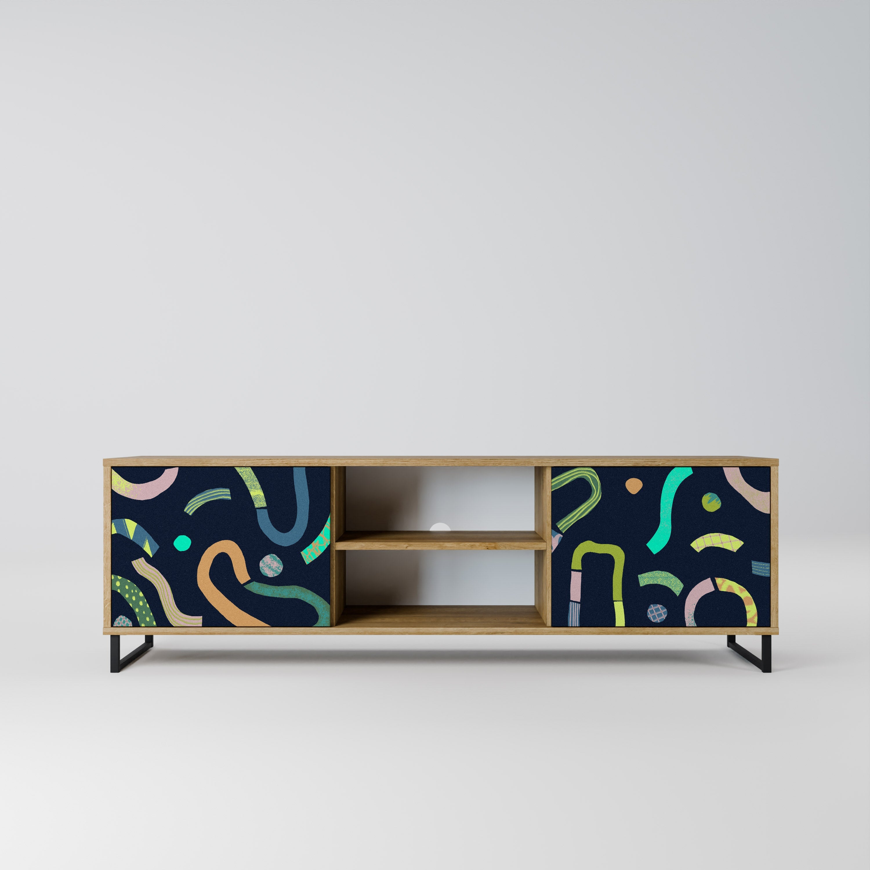 CONTRAST DANCE 2-Door TV Stand in Oak Effect