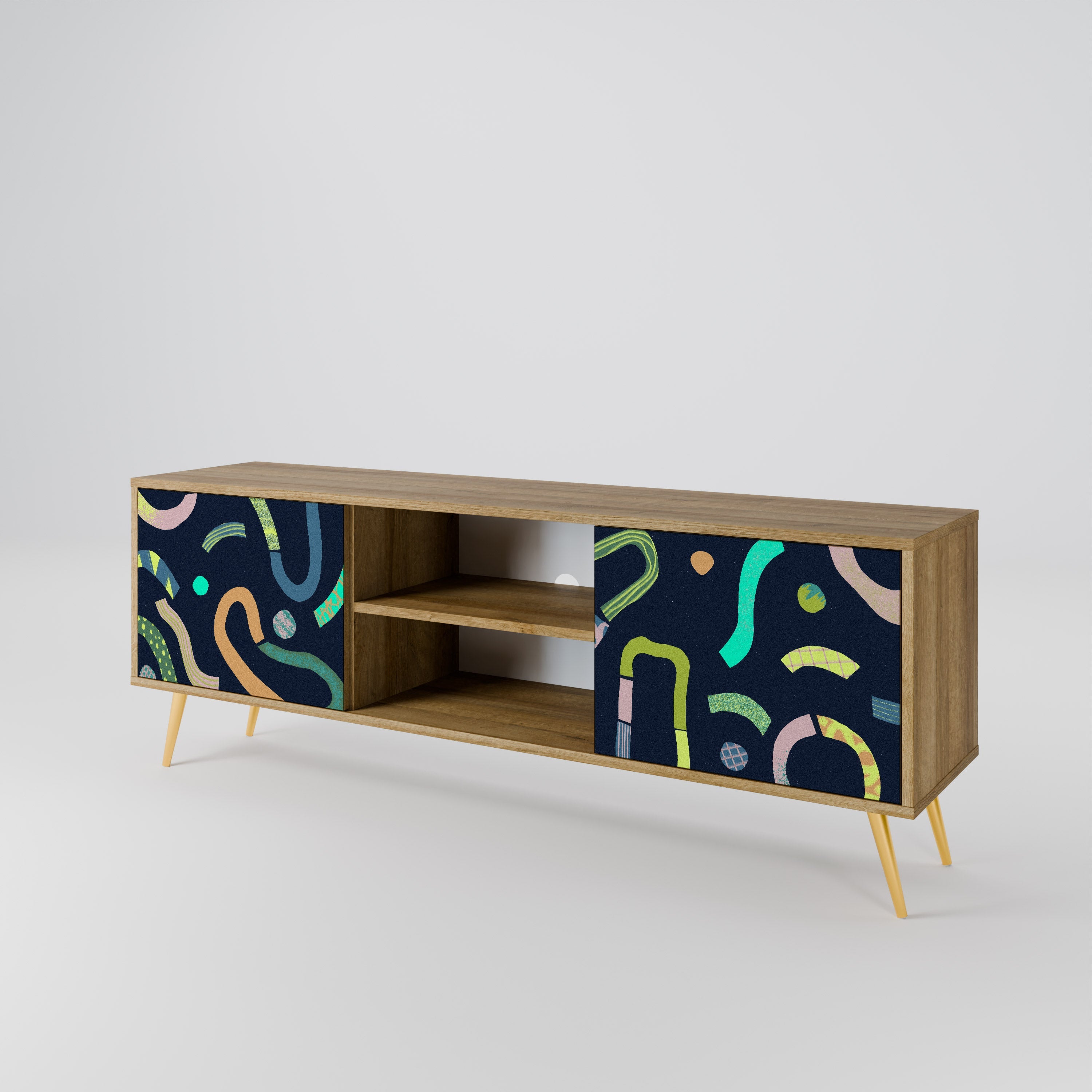 CONTRAST DANCE 2-Door TV Stand in Oak Effect