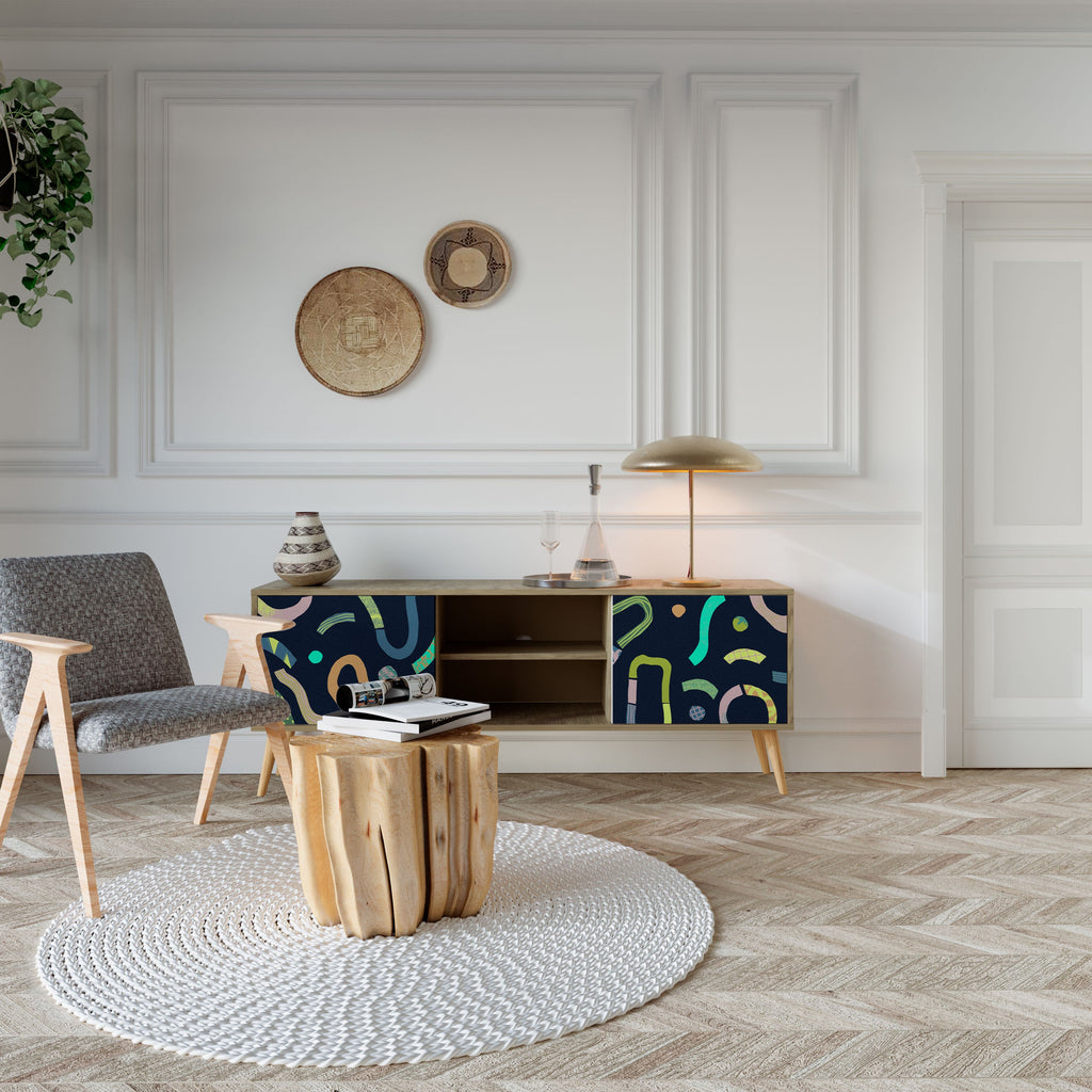 CONTRAST DANCE 2-Door TV Stand in Oak Effect