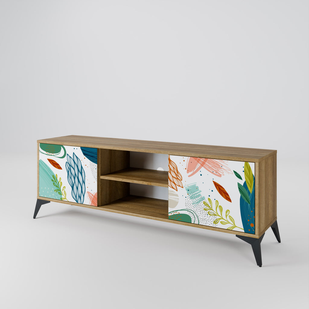 BOTANICAL HURRICANE 2-Door TV Stand in Oak Effect