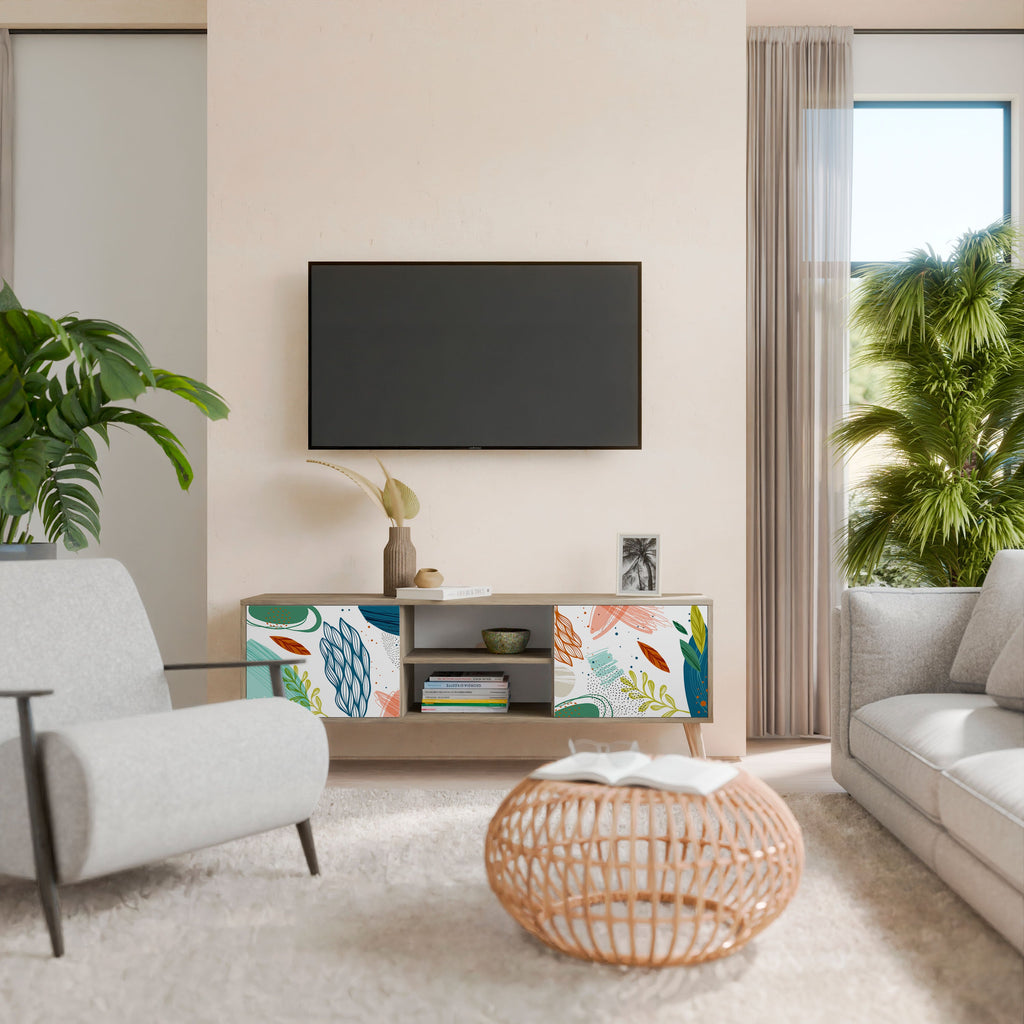 BOTANICAL HURRICANE 2-Door TV Stand in Oak Effect