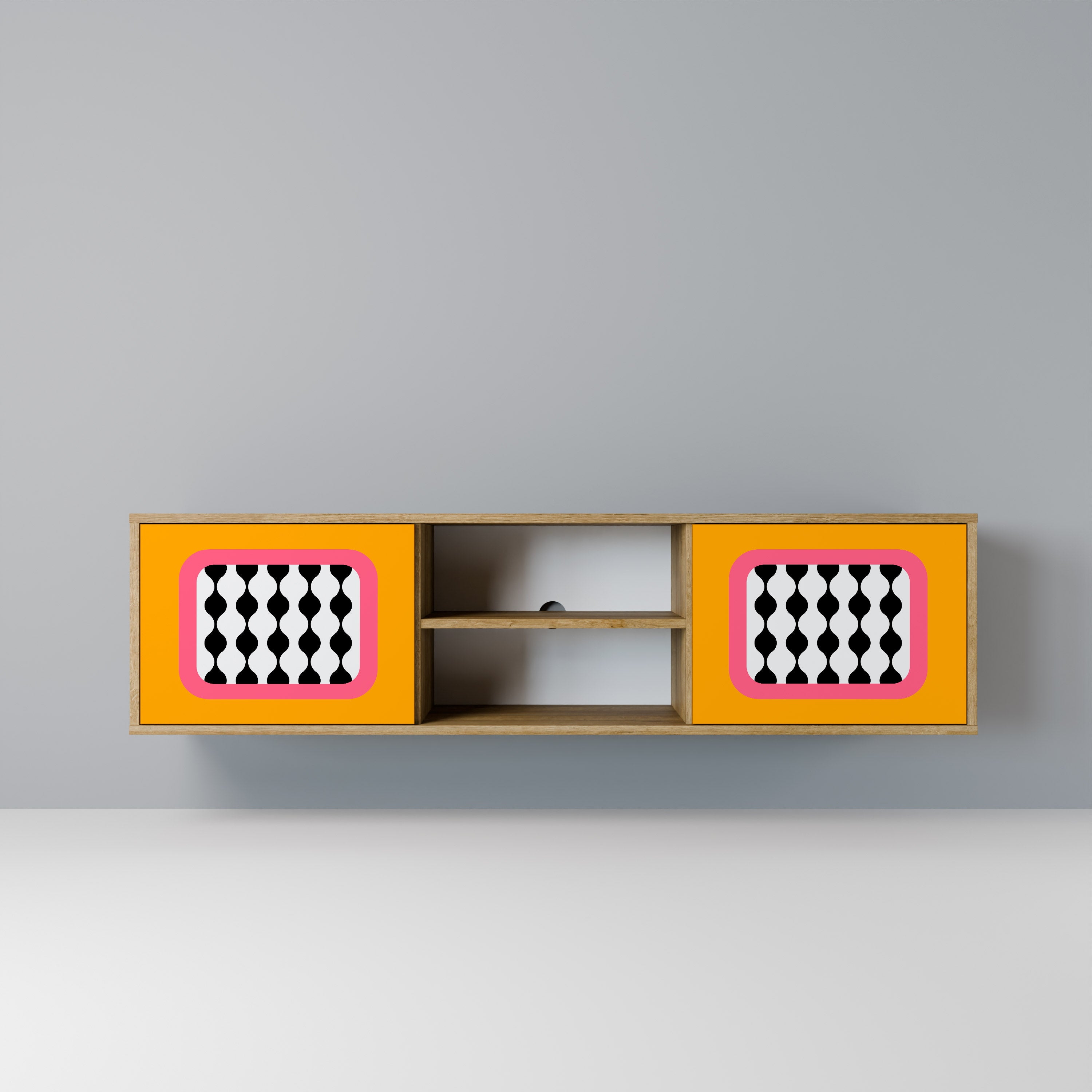 TEARS IN HEAVEN 2-Door TV Stand in Oak Effect