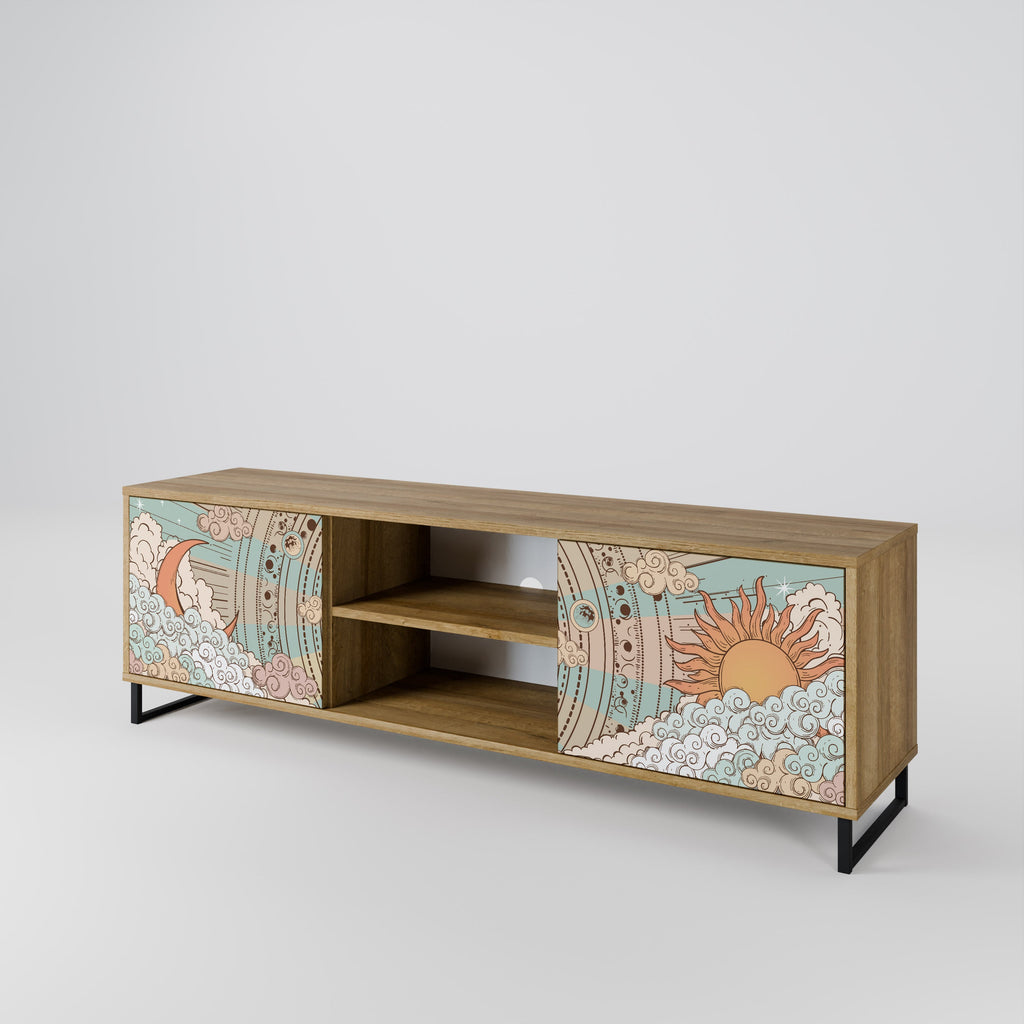 MYSTICAL STRUCTURE 2-Door TV Stand in Oak Effect