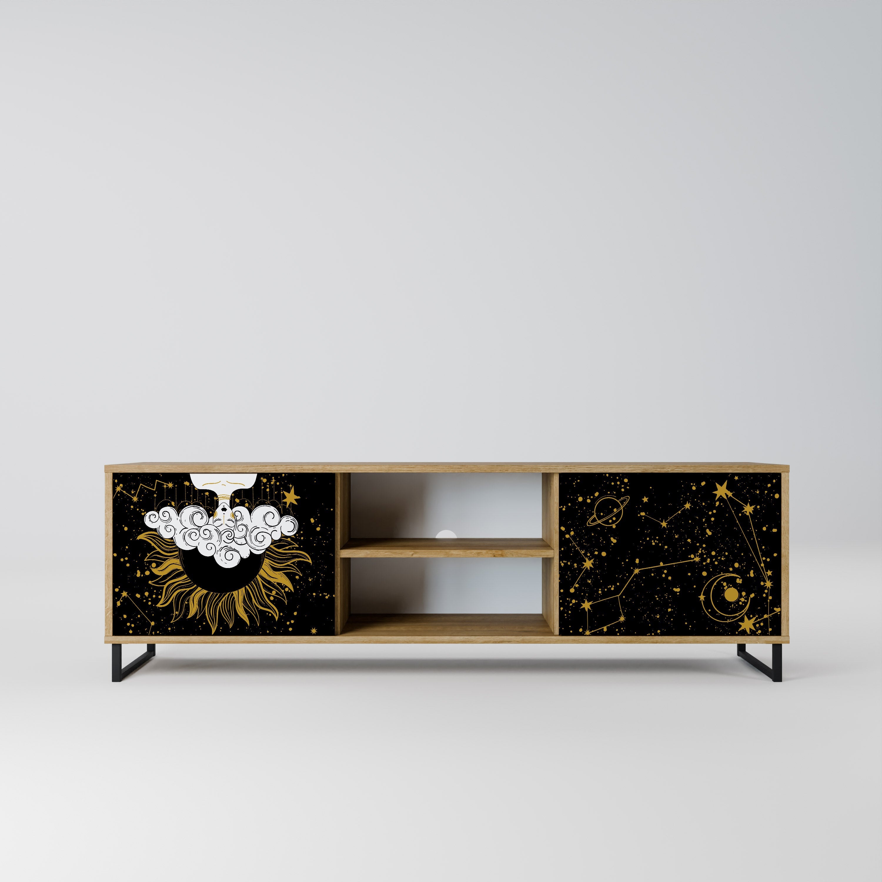 STELLAR CONSTELLATIONS 2-Door TV Stand in Oak Effect