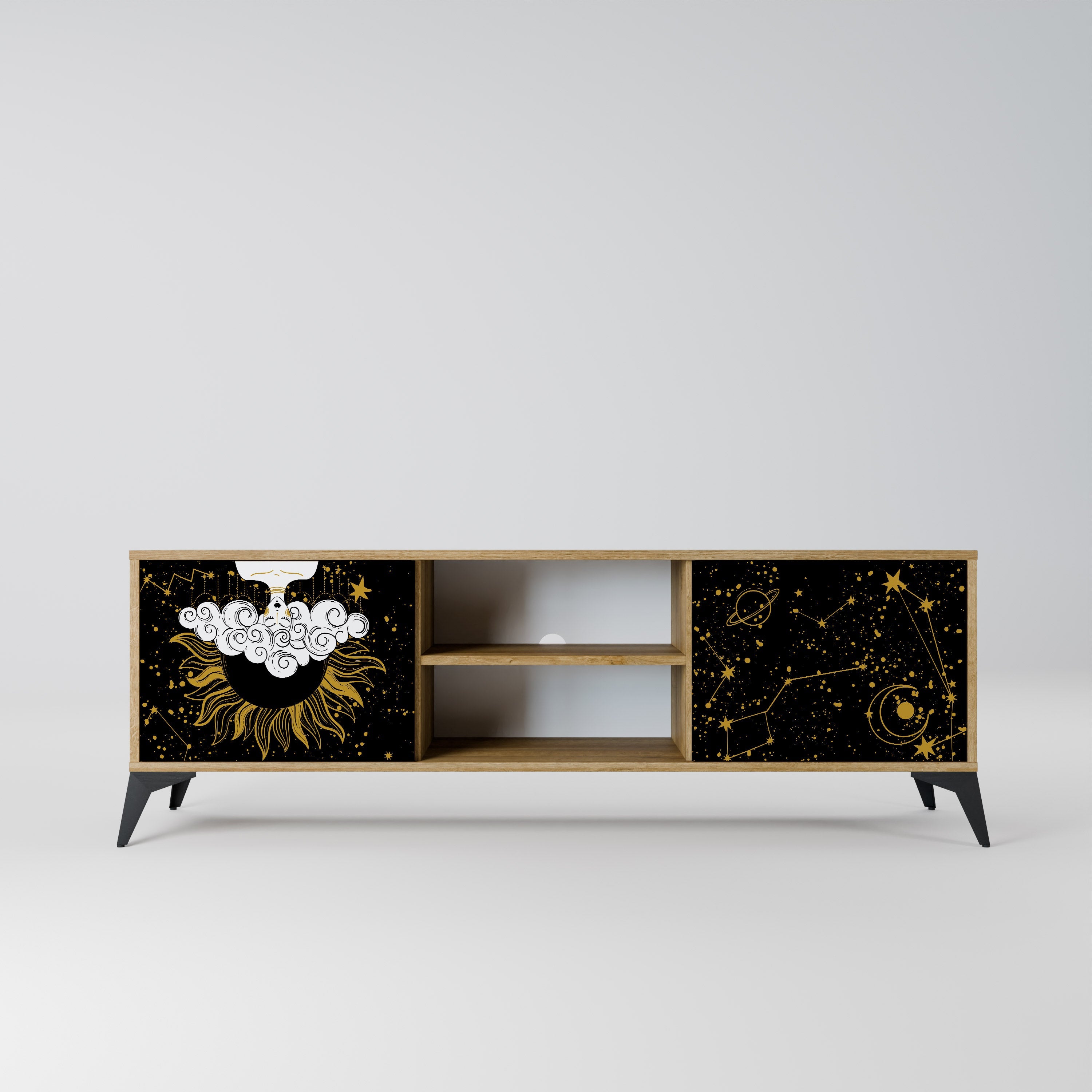 STELLAR CONSTELLATIONS 2-Door TV Stand in Oak Effect