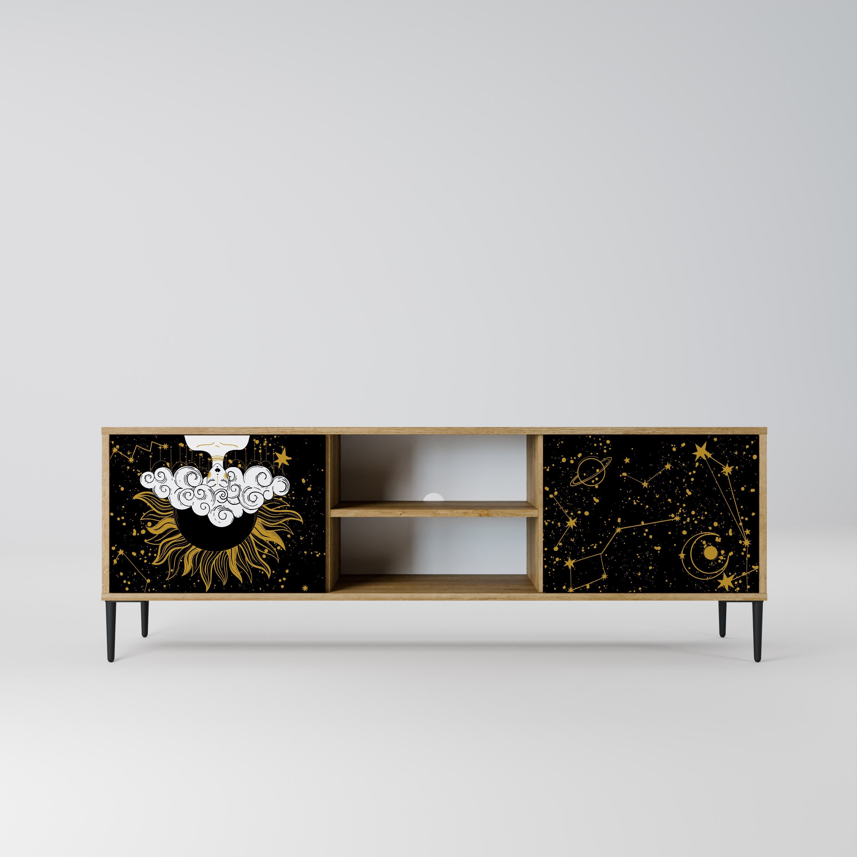 STELLAR CONSTELLATIONS 2-Door TV Stand in Oak Effect