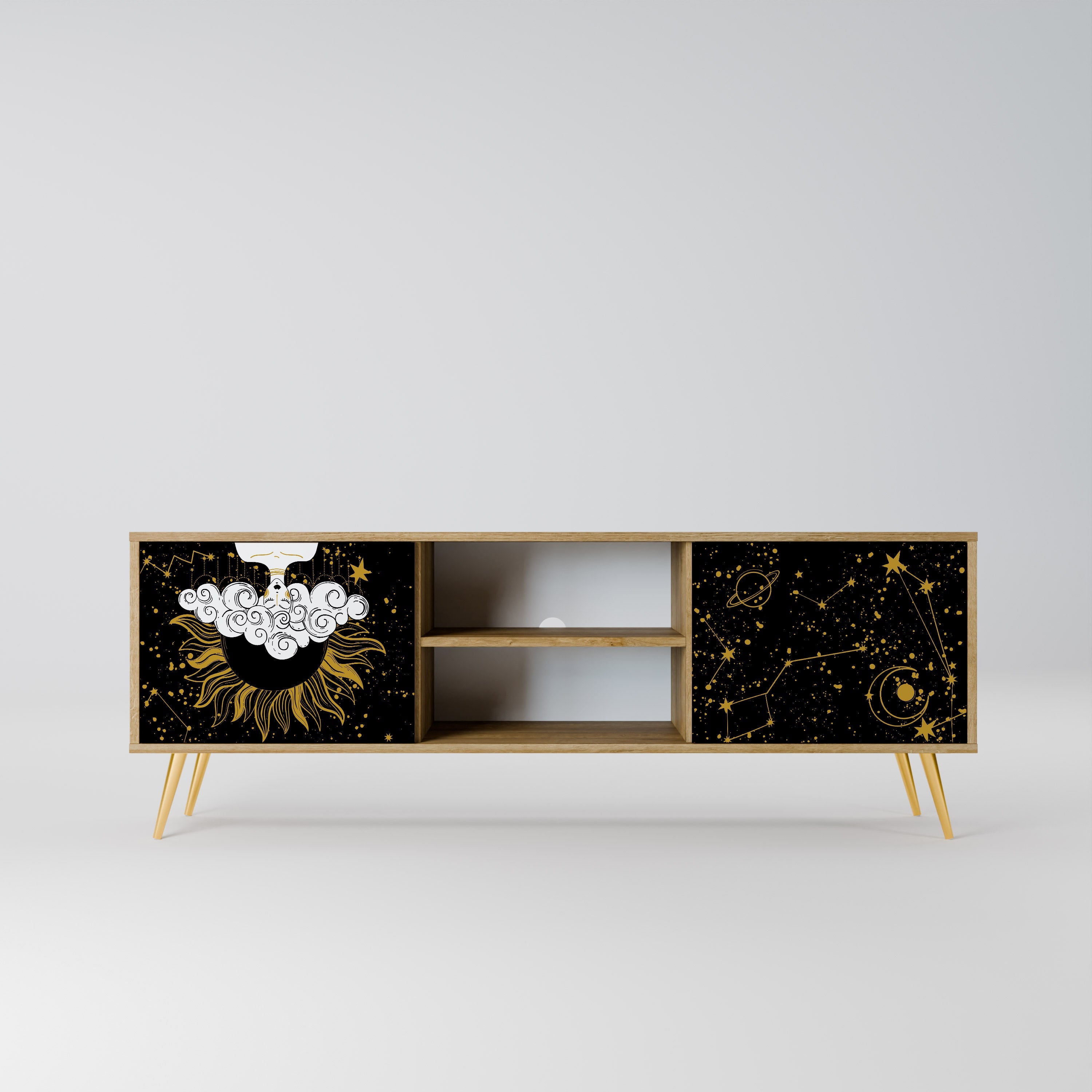 STELLAR CONSTELLATIONS 2-Door TV Stand in Oak Effect