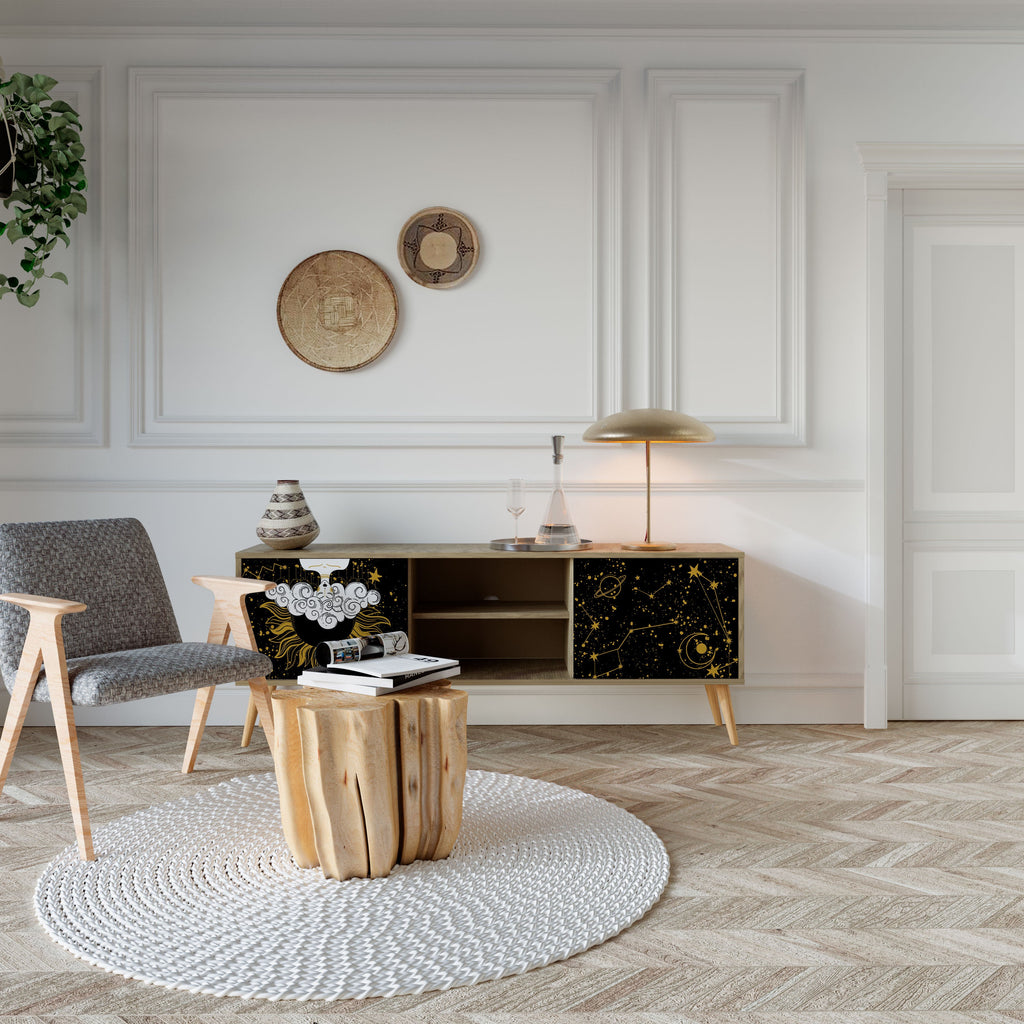 STELLAR CONSTELLATIONS Móvel de TV com 2 Portas em Efeito Carvalho