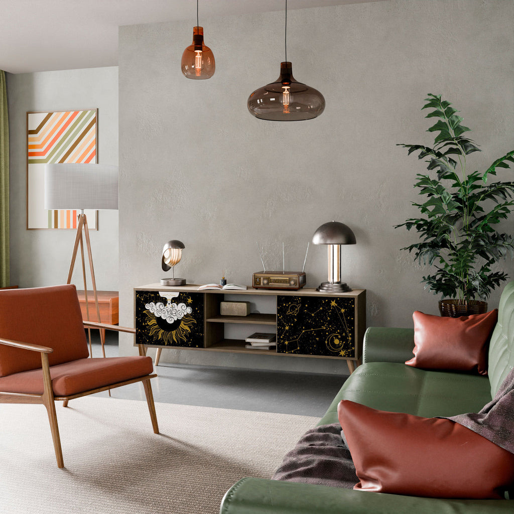 STELLAR CONSTELLATIONS Móvel de TV com 2 Portas em Efeito Carvalho