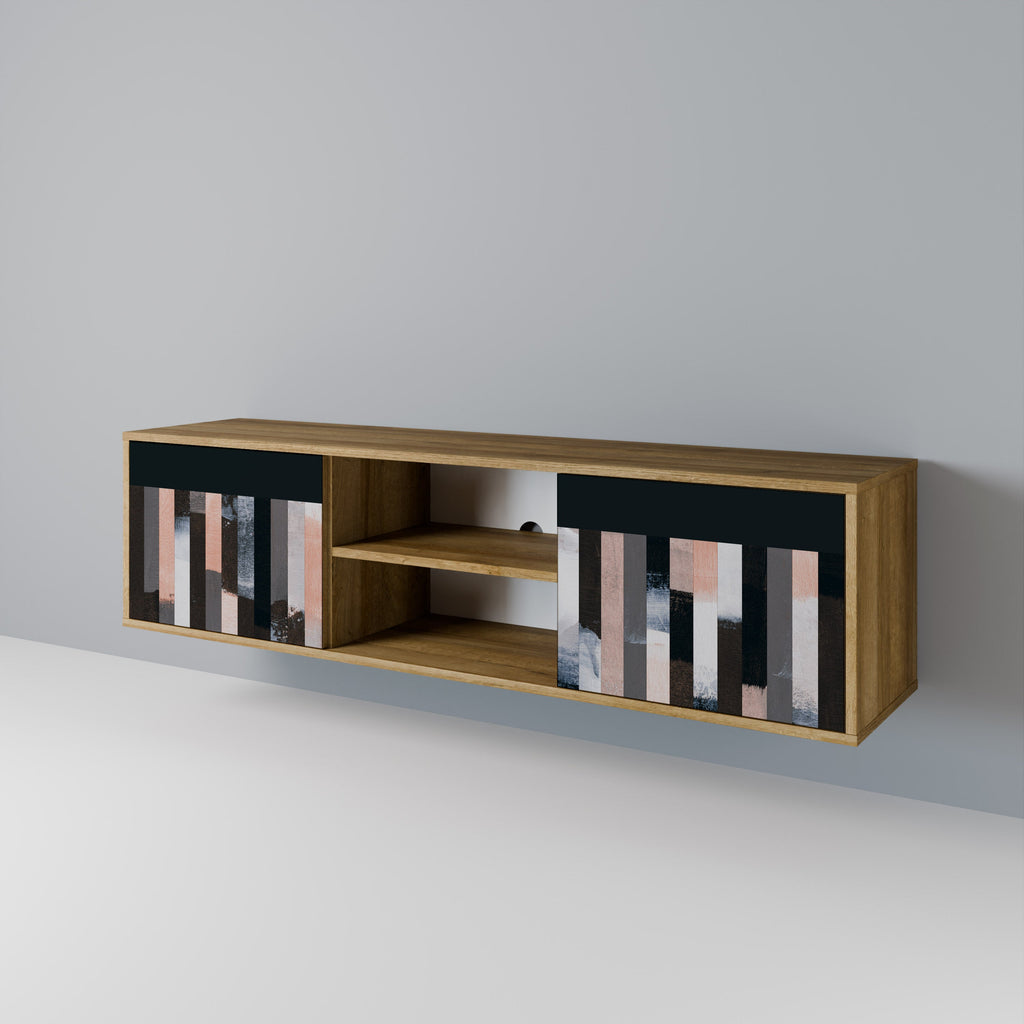 COLLAGE OF RECTANGLES 2-Door TV Stand in Oak Effect